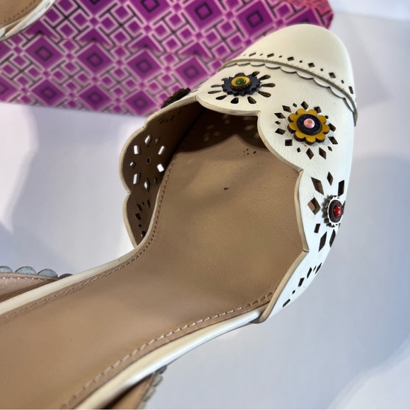 Tory Burch Heels Marguerite Nappa Ivory 9.5 - Used - Picture 11 of 16